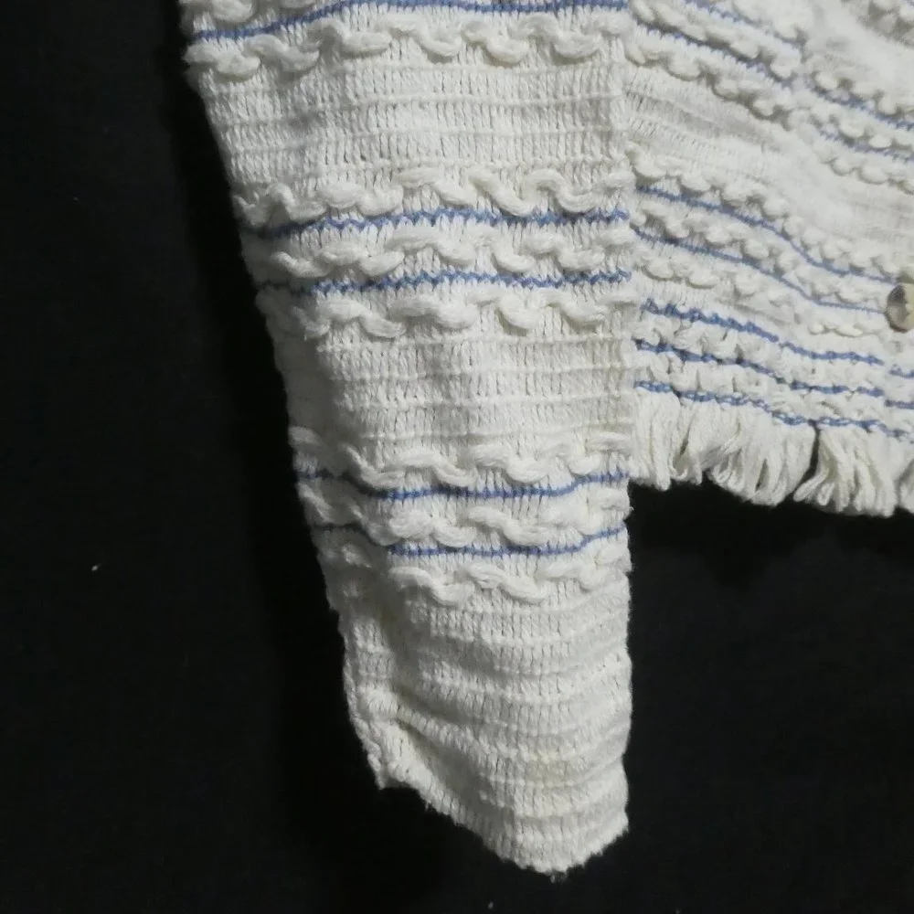 HER | small | Chic Textured Button-Up Cardigan | Made In Canada | 100% Cotton - Picture 5 of 15